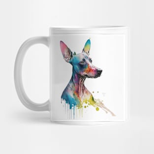 American Hairless Terrier Dog In Watercolor & Pen Mug